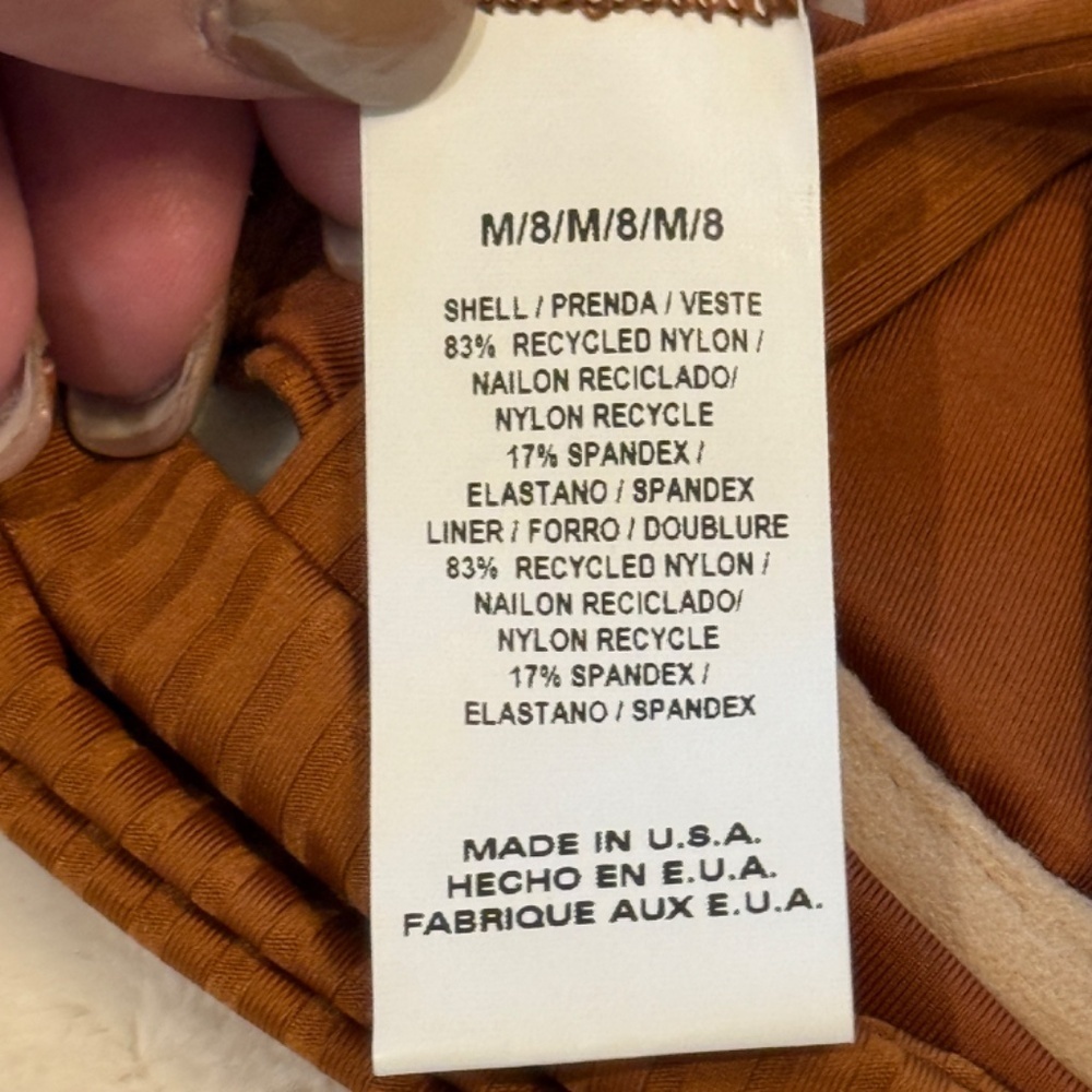 New! Vitamin A Chai Brown Eco Ribbed Fabric Demi Madori 31028 - Picture 8 of 10
